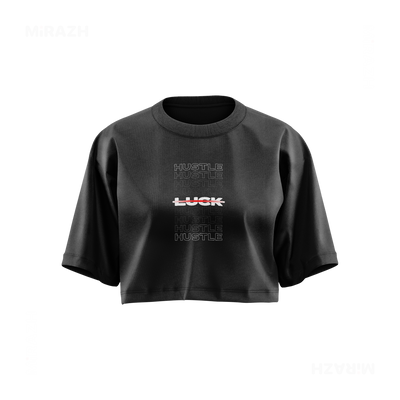HustleOverLuck Over Sized Crop Top 01 Faded Black