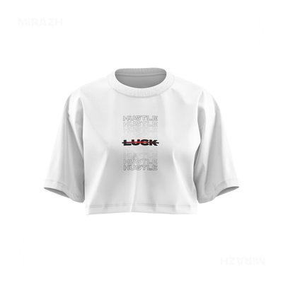 HustleOverLuck Over Sized Crop Top 01 White
