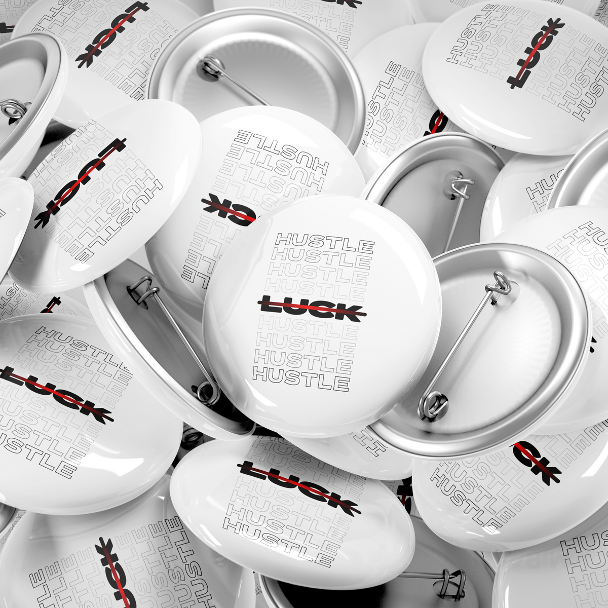 HustleOverLuck Pin Buttons 06 Round