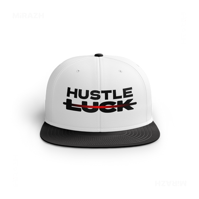 HustleOverLuck Snapback Caps 01 White Black DTF
