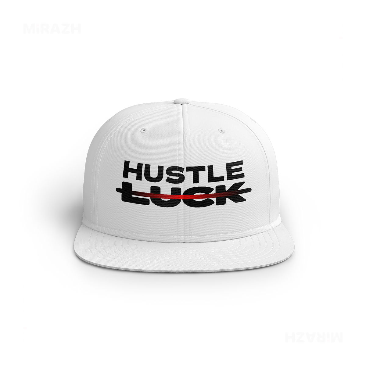 HustleOverLuck Snapback Caps 01 White DTF