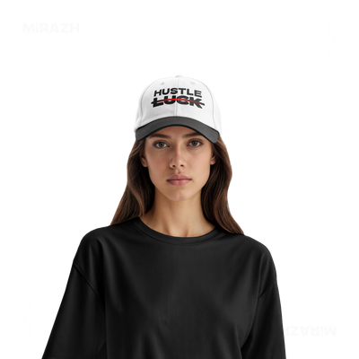 HustleOverLuck Snapback Caps 07 White Black DTF