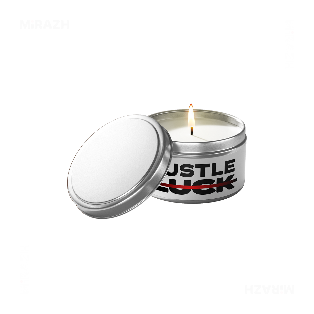 HustleOverLuck Tin Candle 01 Silver