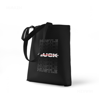 HustleOverLuck Tote Bags 01 Black