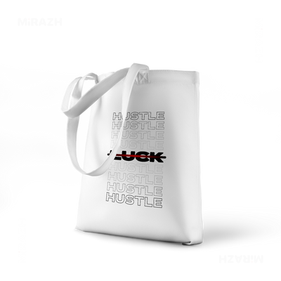 HustleOverLuck Tote Bags 01 White