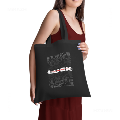 HustleOverLuck Tote Bags 02 Black