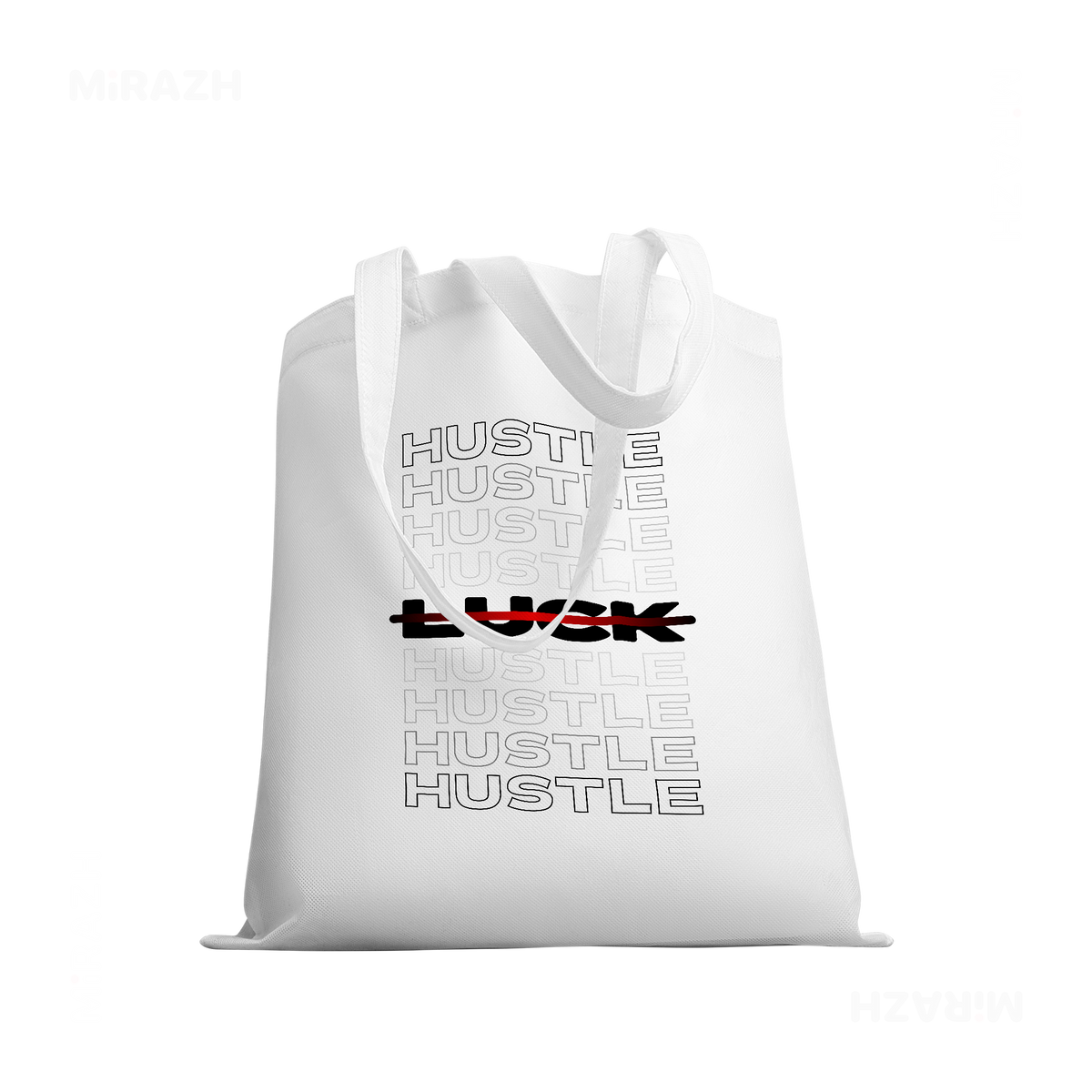 HustleOverLuck Tote Bags 03 White