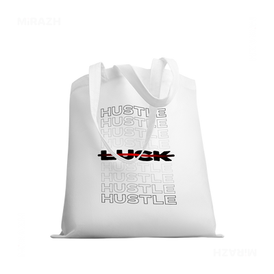 HustleOverLuck Tote Bags 03 White