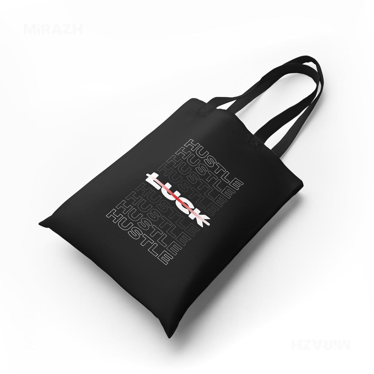 HustleOverLuck Tote Bags 04 Black
