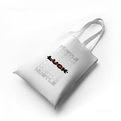 HustleOverLuck Tote Bags 04 White