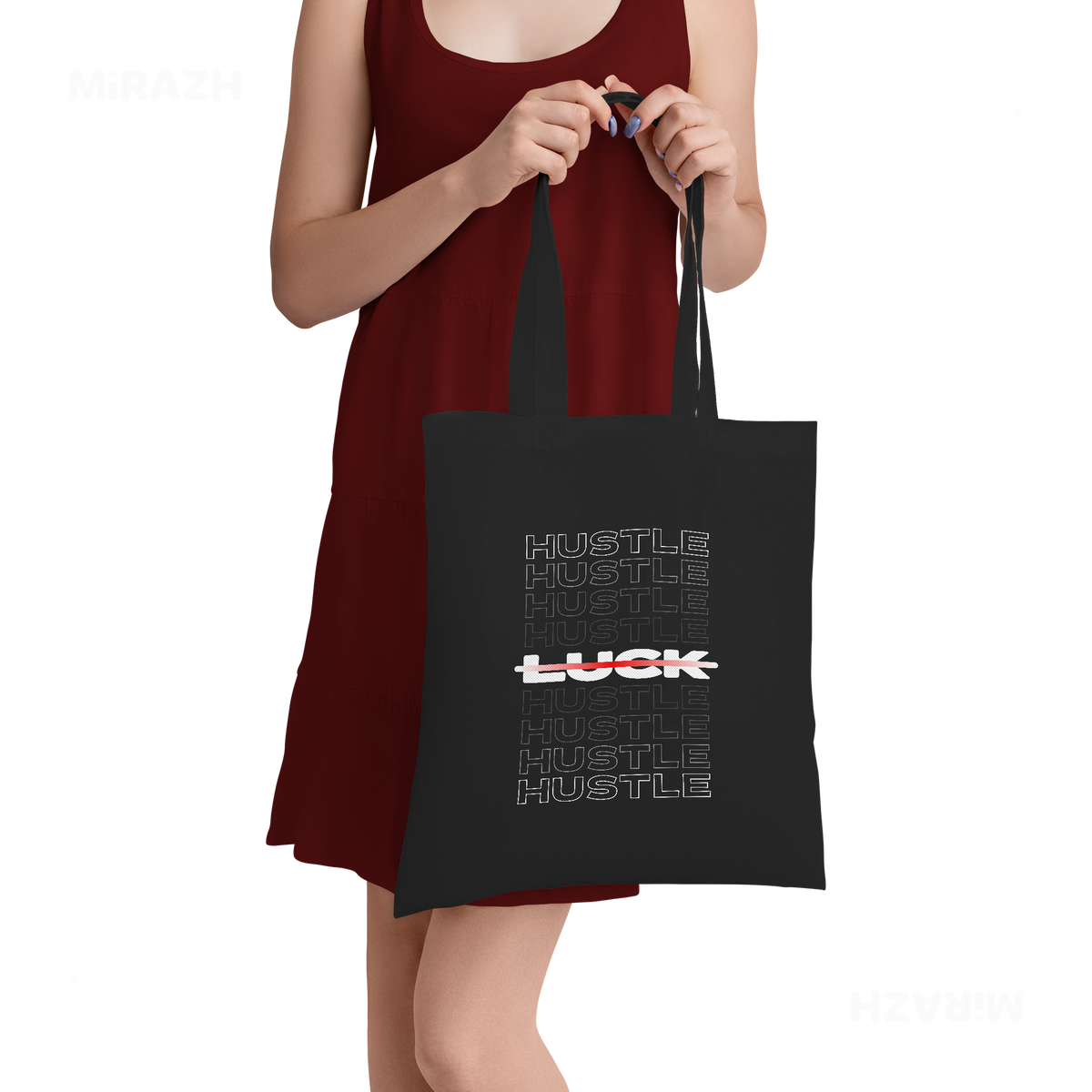 HustleOverLuck Tote Bags 05 Black