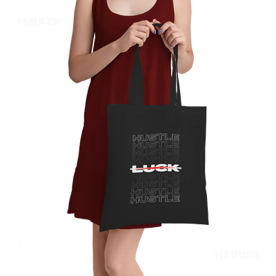 HustleOverLuck Tote Bags 05 Black