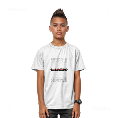 HustleOverLuck Youth T Shirt 03 White