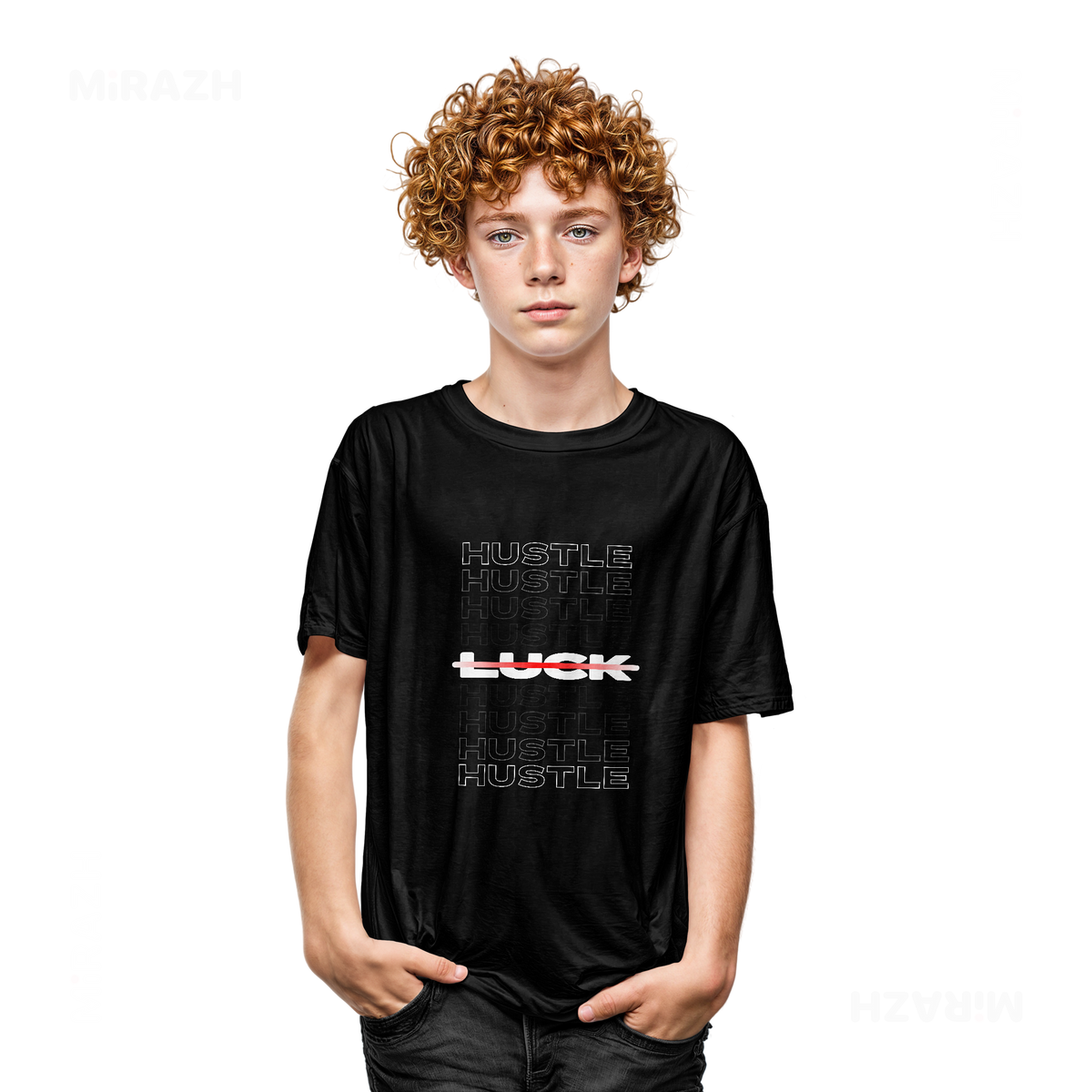 HustleOverLuck Youth T Shirt 05 Black