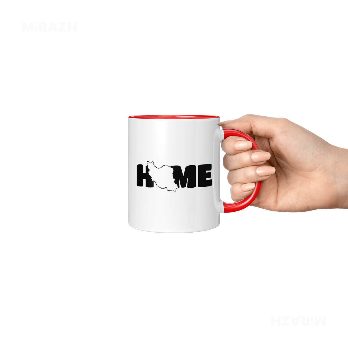 IranMyHome Ceramic Mug 06 White Red