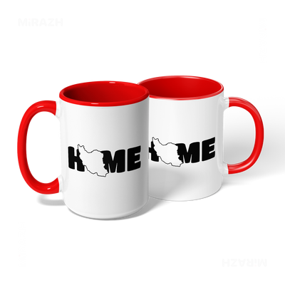 IranMyHome Ceramic Mug 08 White Red