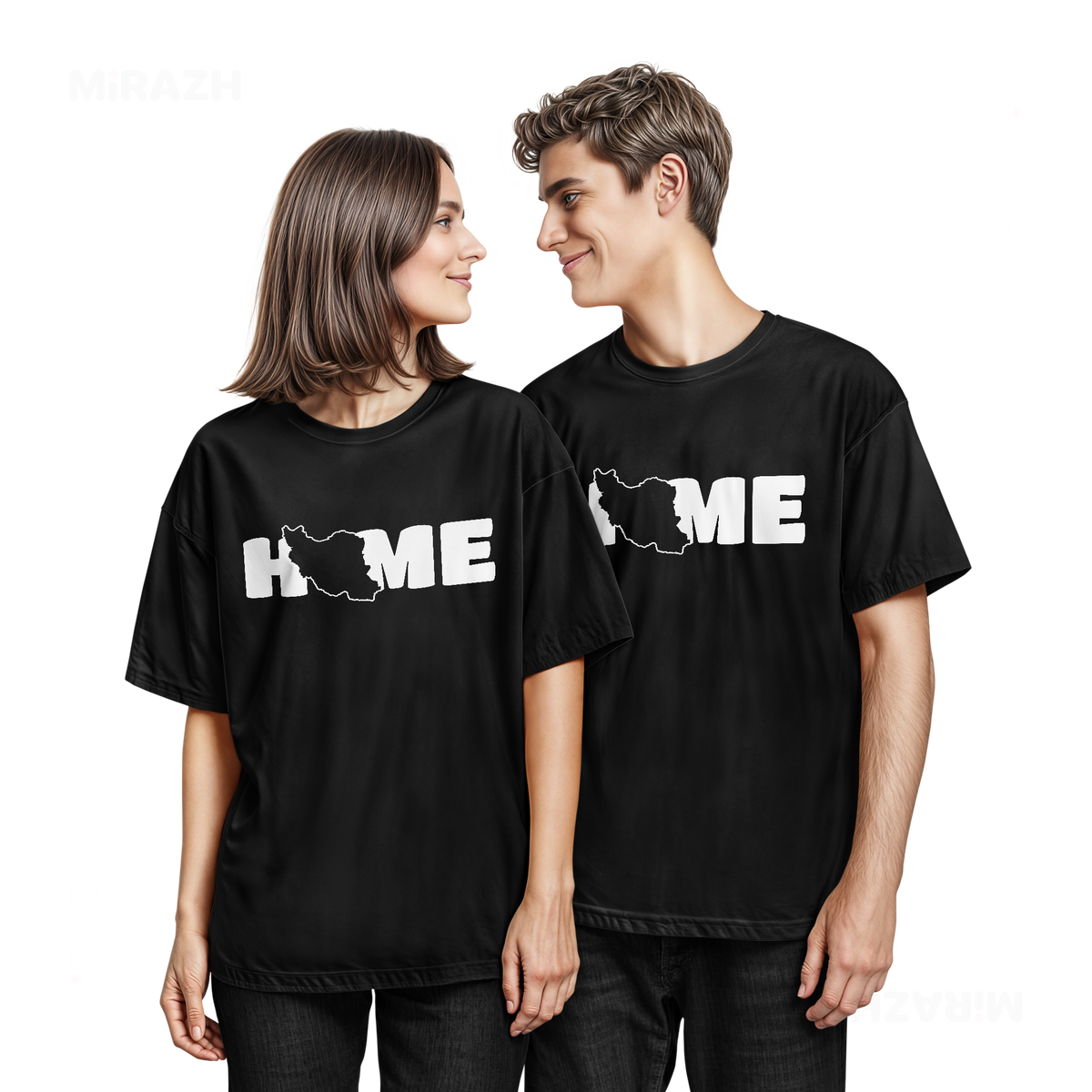 IranMyHome Couple T Shirt 05 Black