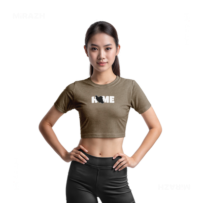 IranMyHome Fitted Crop Top 03 Heather Olive