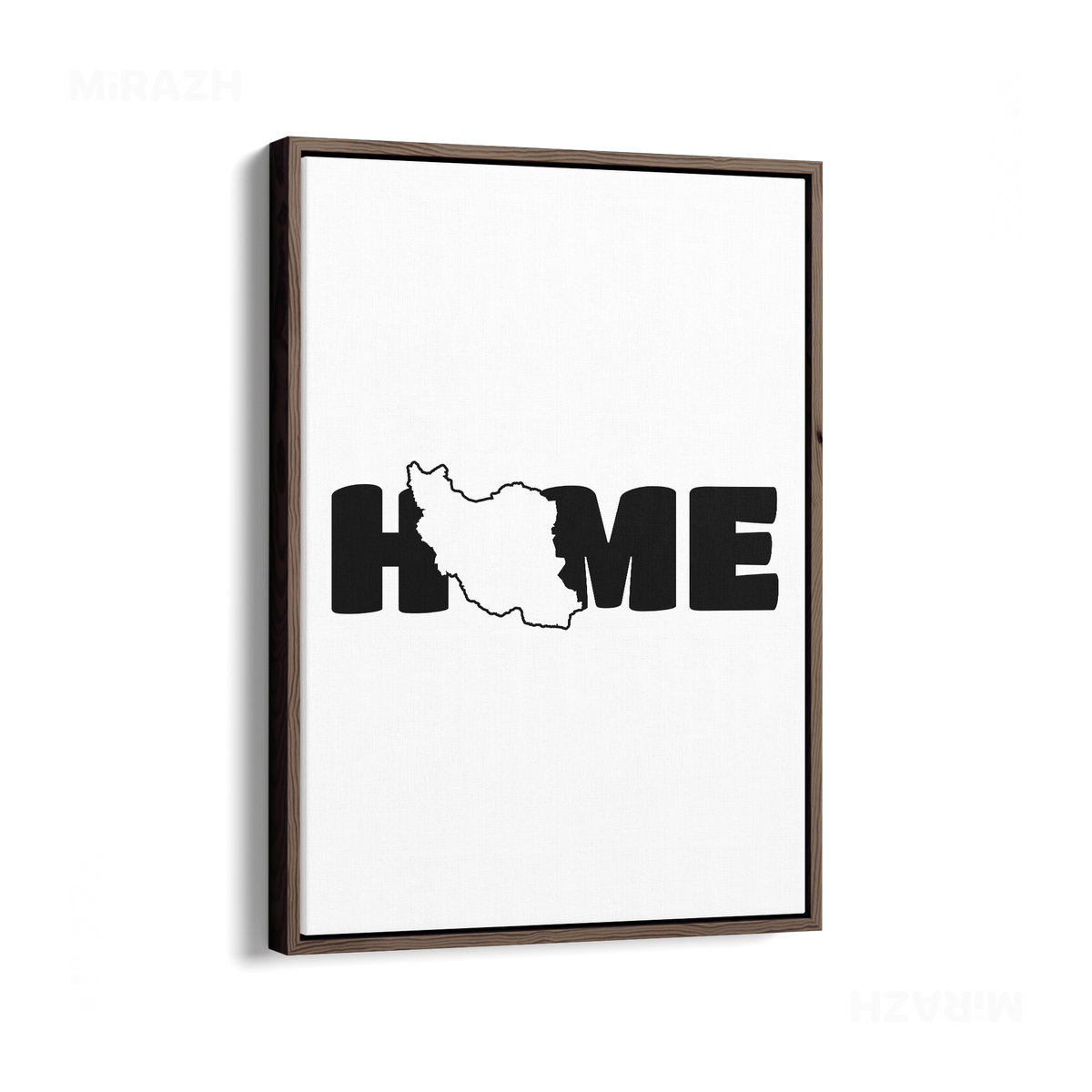 IranMyHome Framed Canvas 01 Dark Wood