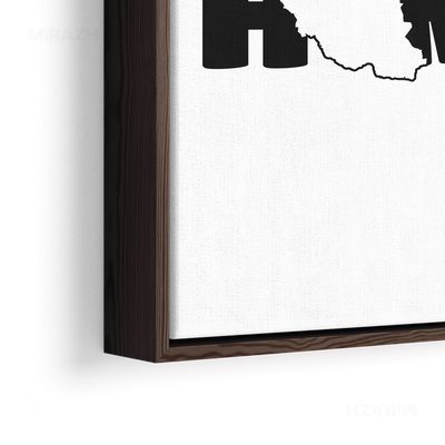 IranMyHome Framed Canvas 02 Dark Wood