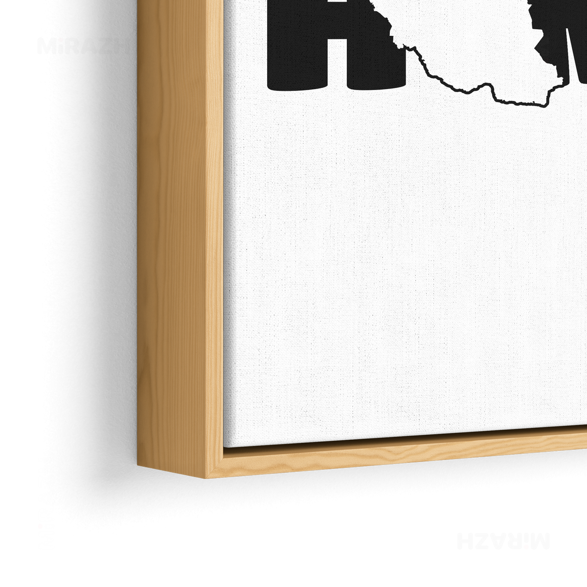 IranMyHome Framed Canvas 02 Natural Wood