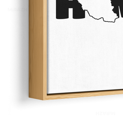 IranMyHome Framed Canvas 02 Natural Wood