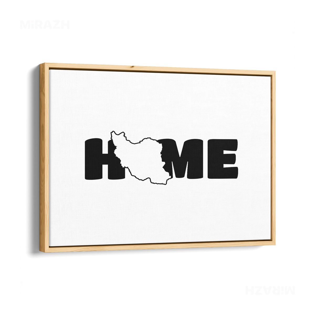 IranMyHome Framed Canvas 03 Natural Wood