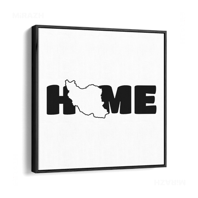 IranMyHome Framed Canvas 04 Black Wood