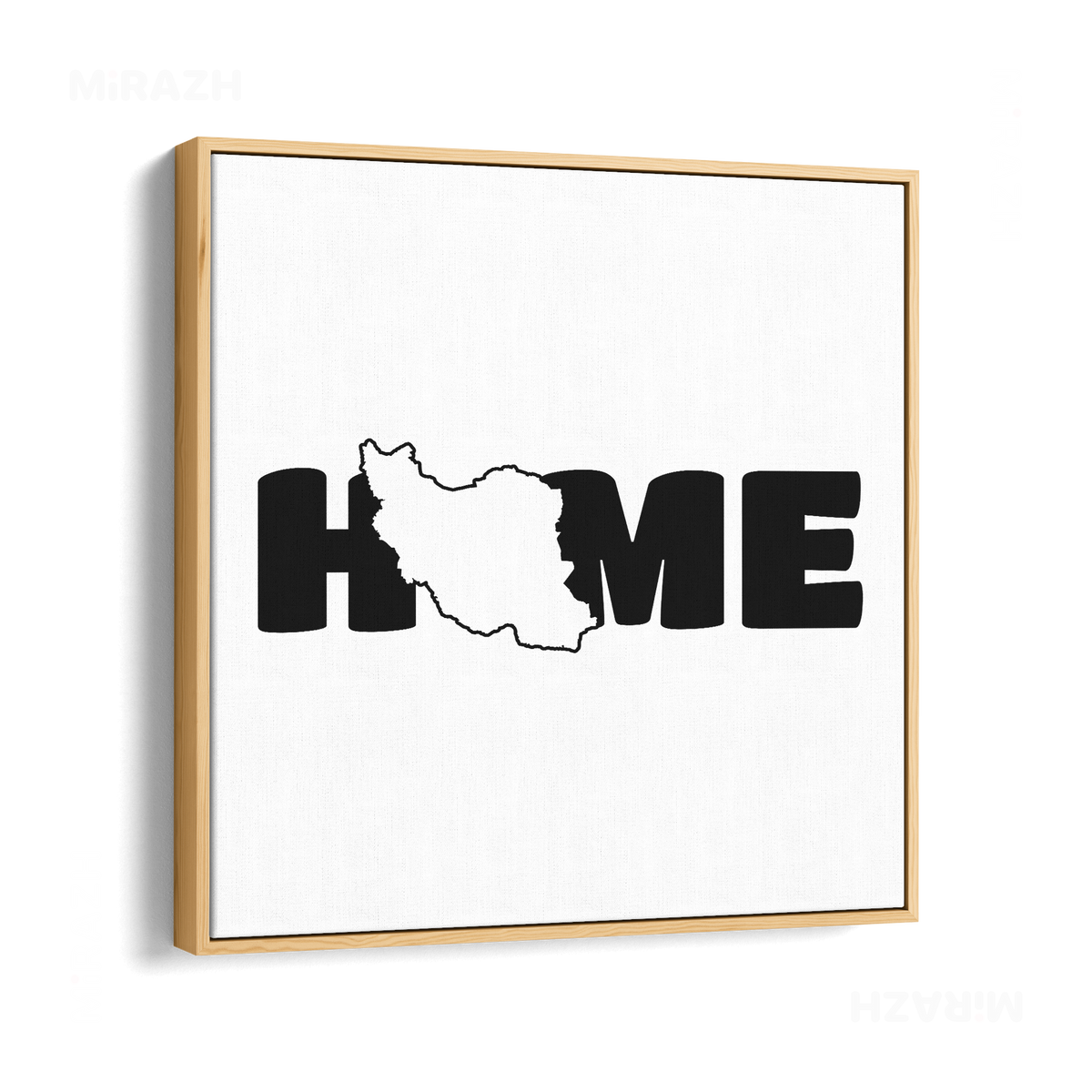 IranMyHome Framed Canvas 04 Natural Wood