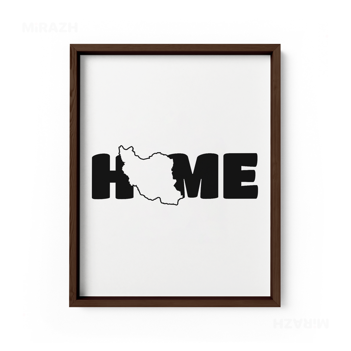 IranMyHome Framed Poster 01 Dark Wood