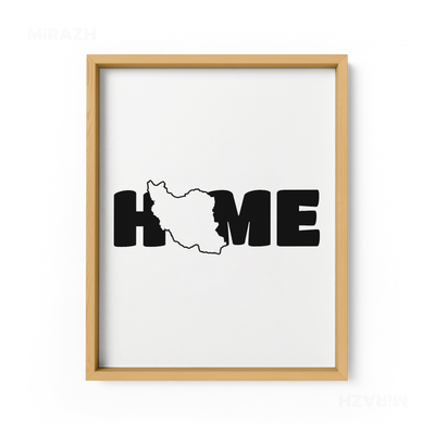 IranMyHome Framed Poster 01 Natural Wood