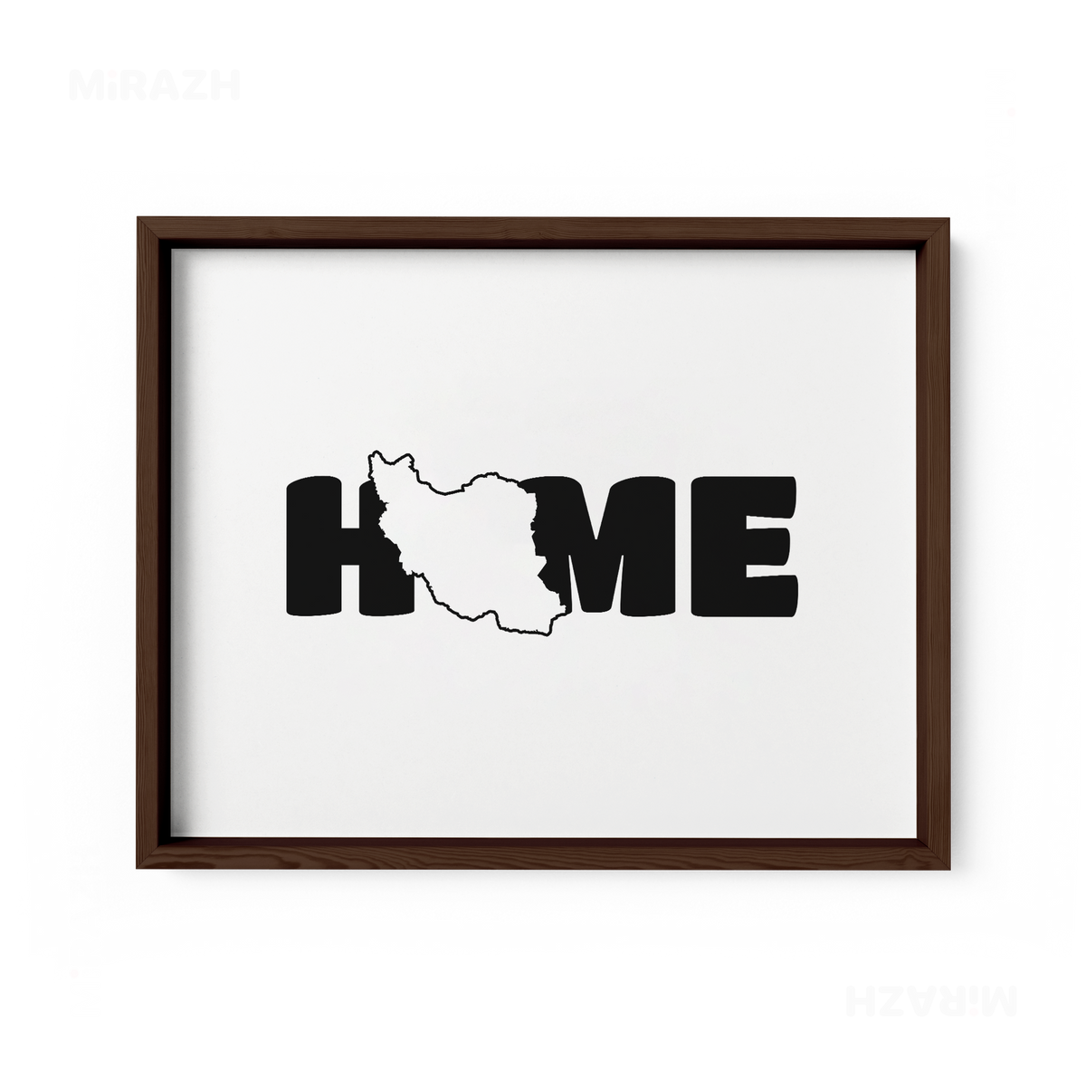 IranMyHome Framed Poster 03 Dark Wood