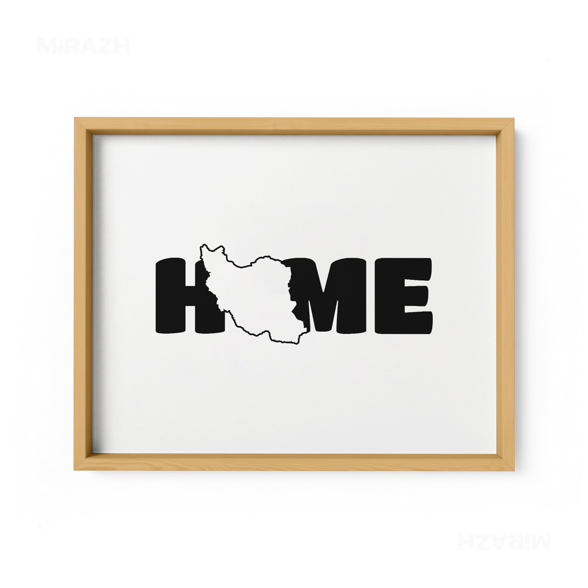 IranMyHome Framed Poster 03 Natural Wood