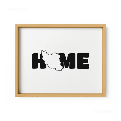 IranMyHome Framed Poster 03 Natural Wood