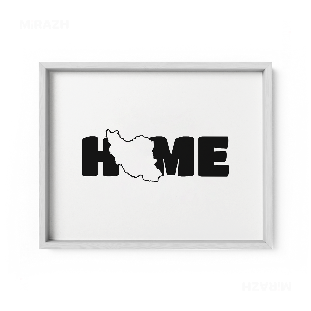IranMyHome Framed Poster 03 White Wood