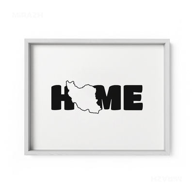 IranMyHome Framed Poster 03 White Wood