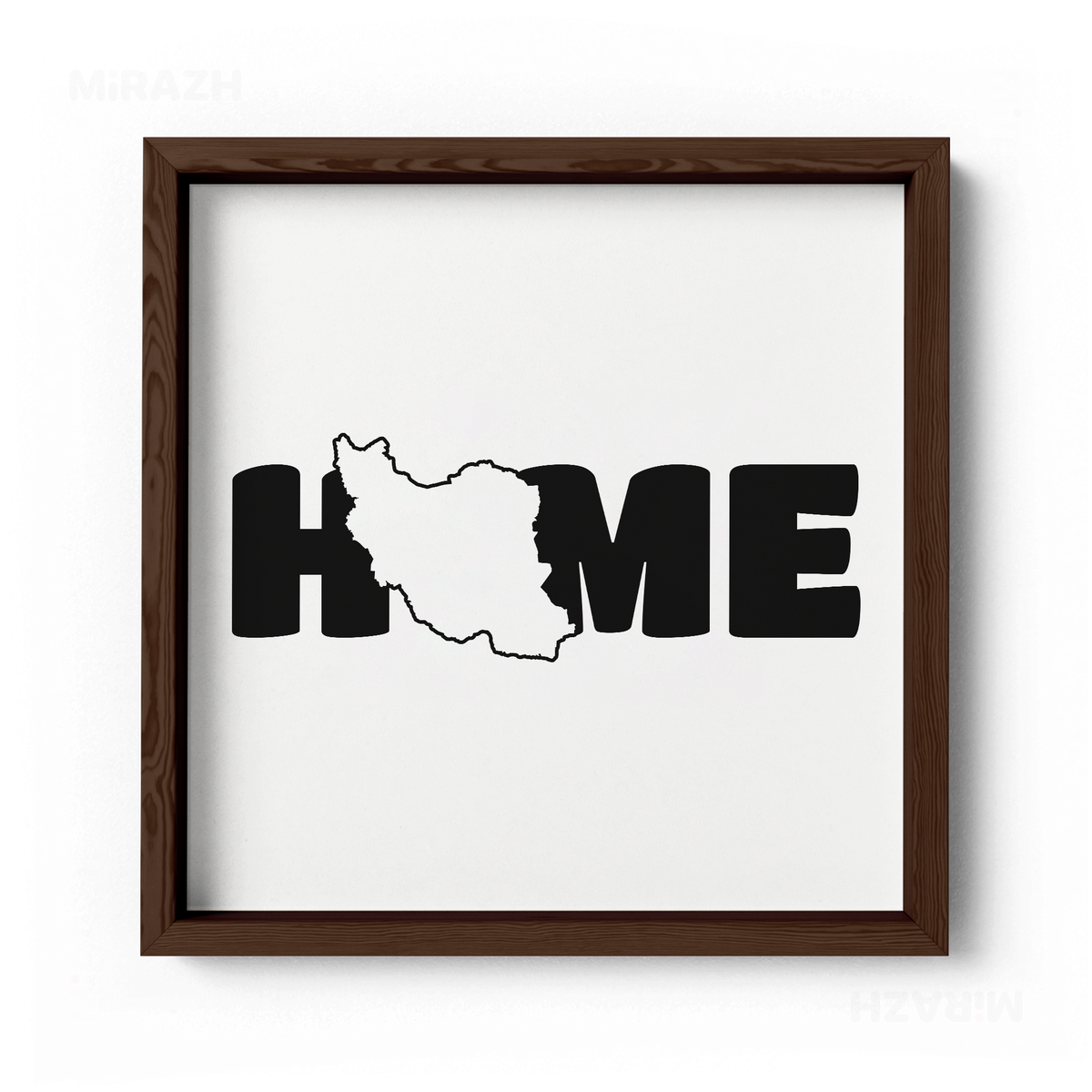 IranMyHome Framed Poster 04 Dark Wood