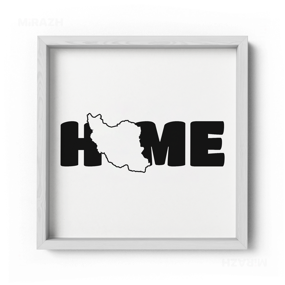IranMyHome Framed Poster 04 White Wood
