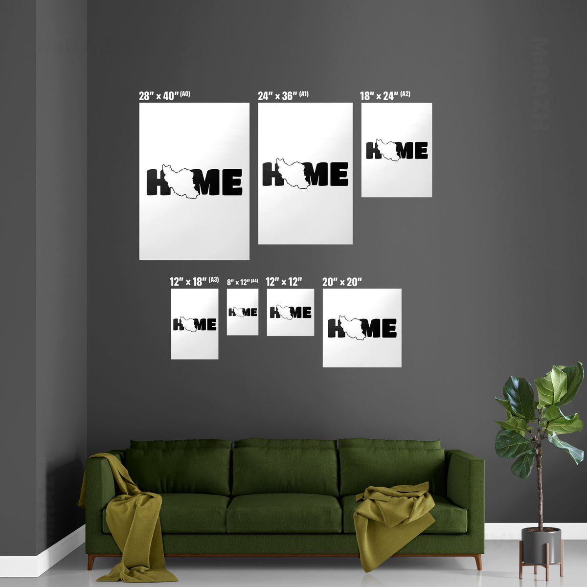 IranMyHome Magnetic Hanger Poster 06 Black Wood