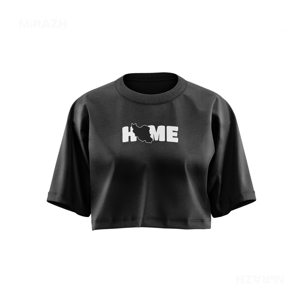 IranMyHome Over Sized Crop Top 01 Faded Black