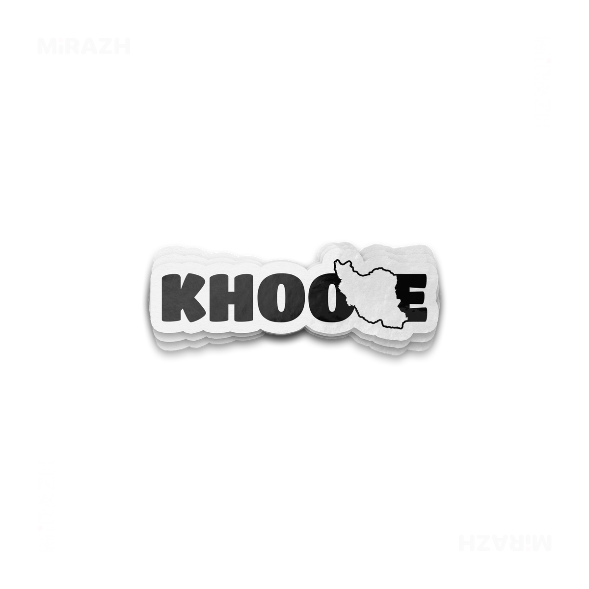 IranMyKhoone Die Cut Outdoor Sticker 01 White