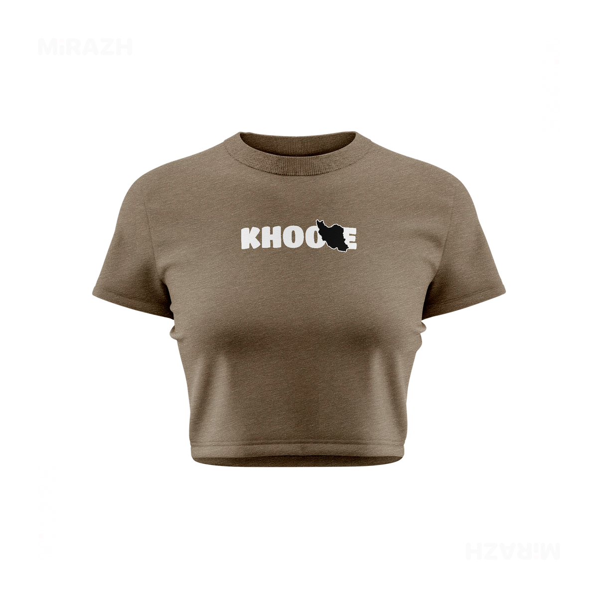 IranMyKhoone Fitted Crop Top 01 Heather Olive