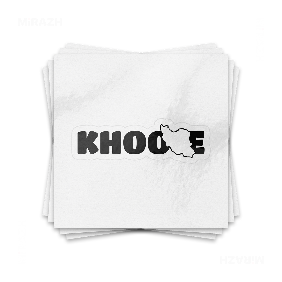 IranMyKhoone Kiss Cut Sticker 01 White
