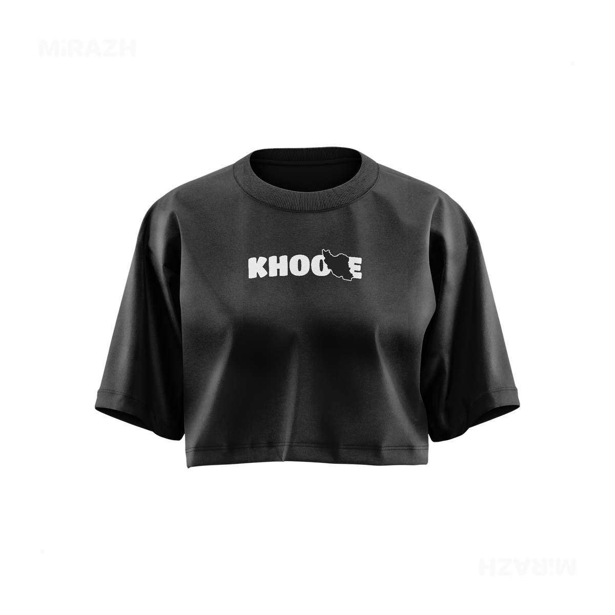 IranMyKhoone Over Sized Crop Top 01 Faded Black