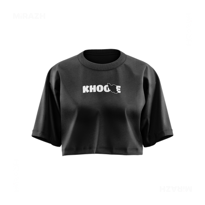 IranMyKhoone Over Sized Crop Top 01 Faded Black