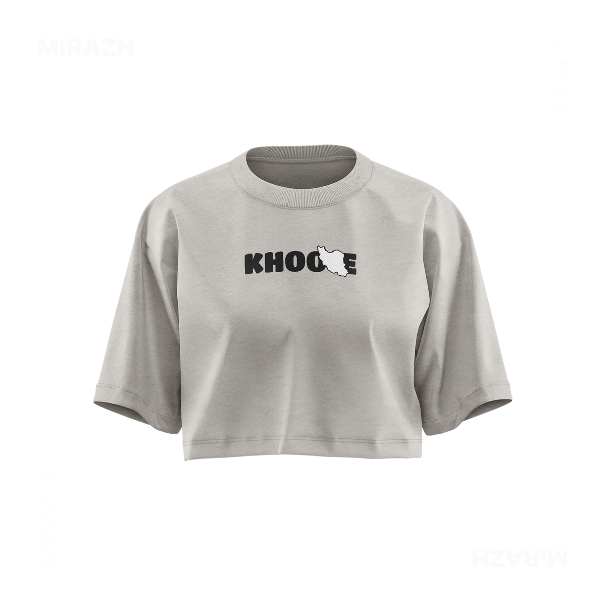IranMyKhoone Over Sized Crop Top 01 Faded Bone