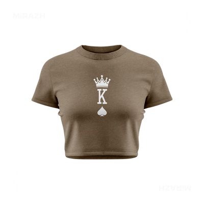 KingOfSpades Fitted Crop Top 01 Heather Olive