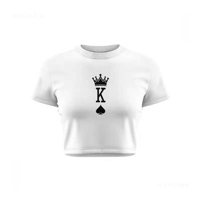 KingOfSpades Fitted Crop Top 01 White