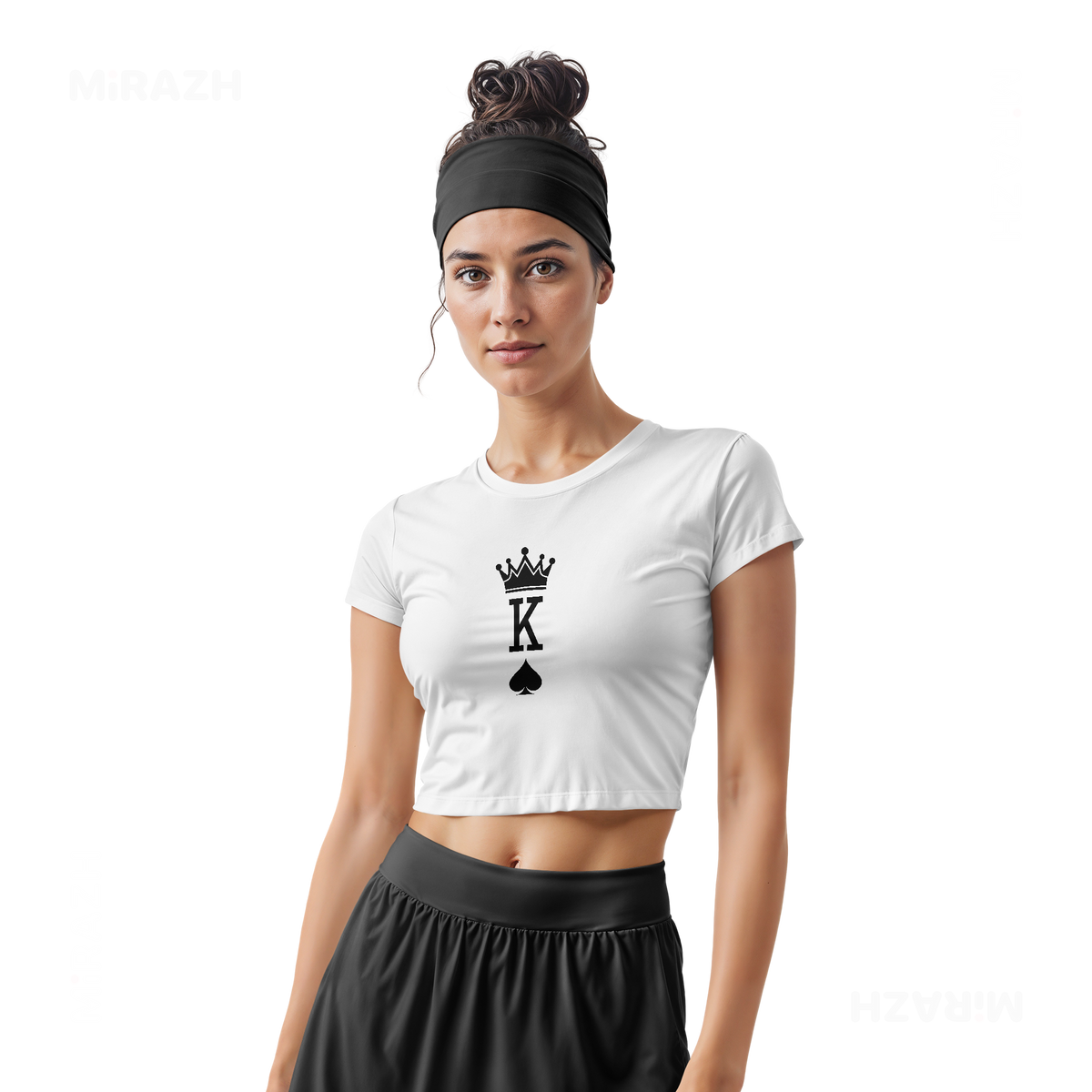 KingOfSpades Fitted Crop Top 02 White