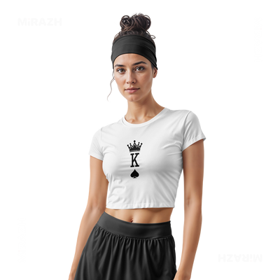 KingOfSpades Fitted Crop Top 02 White